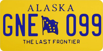 AK license plate GNE099