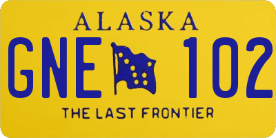 AK license plate GNE102