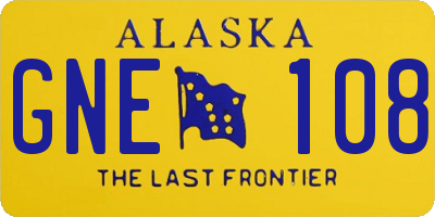 AK license plate GNE108