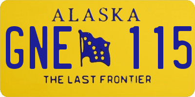 AK license plate GNE115
