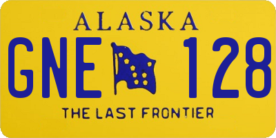 AK license plate GNE128