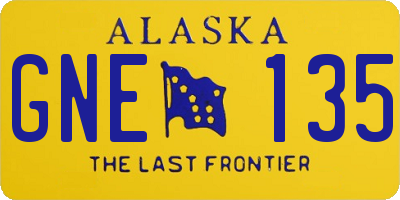 AK license plate GNE135