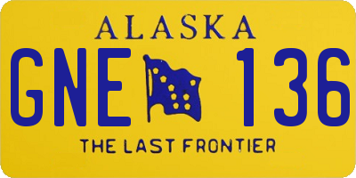 AK license plate GNE136
