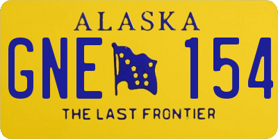 AK license plate GNE154
