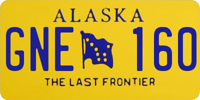AK license plate GNE160