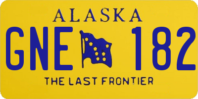 AK license plate GNE182