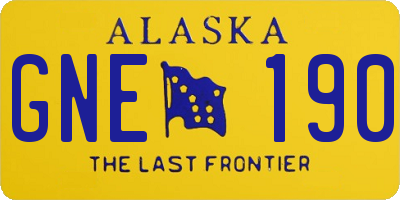 AK license plate GNE190