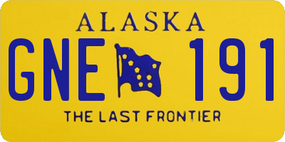 AK license plate GNE191
