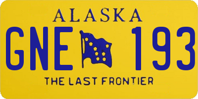 AK license plate GNE193