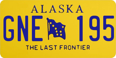 AK license plate GNE195