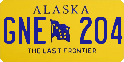 AK license plate GNE204