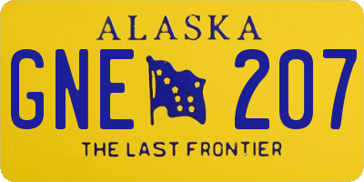 AK license plate GNE207
