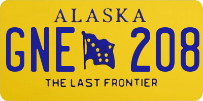 AK license plate GNE208