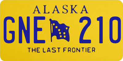AK license plate GNE210