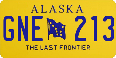 AK license plate GNE213