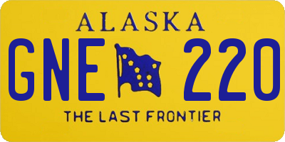 AK license plate GNE220