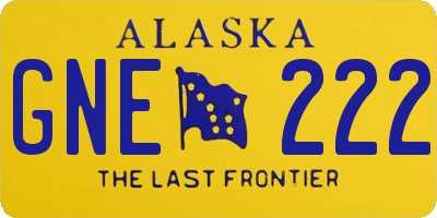 AK license plate GNE222