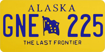 AK license plate GNE225