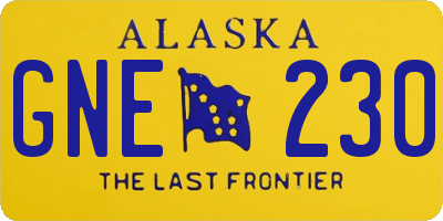 AK license plate GNE230