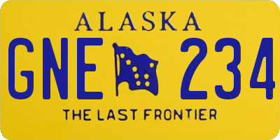 AK license plate GNE234