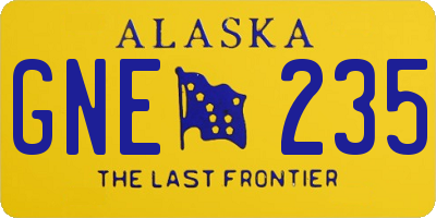 AK license plate GNE235