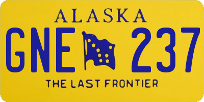 AK license plate GNE237