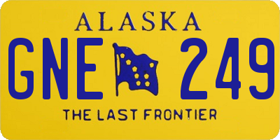 AK license plate GNE249