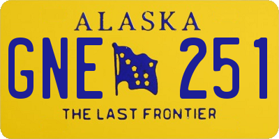 AK license plate GNE251