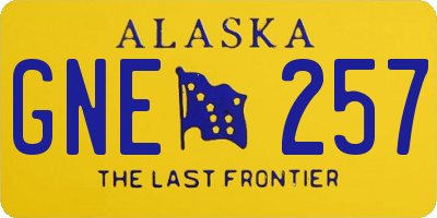 AK license plate GNE257