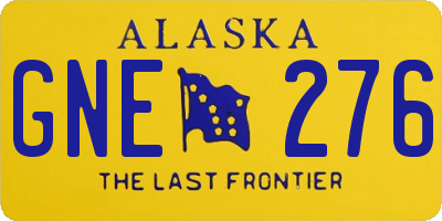 AK license plate GNE276