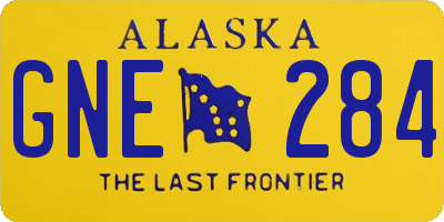 AK license plate GNE284