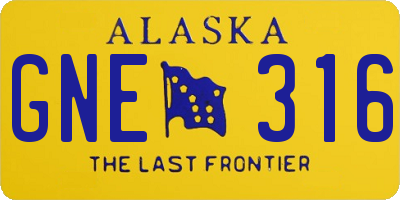 AK license plate GNE316