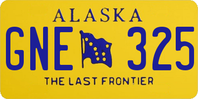 AK license plate GNE325