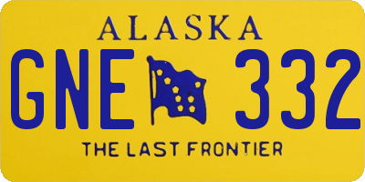 AK license plate GNE332