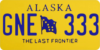 AK license plate GNE333