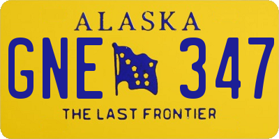 AK license plate GNE347