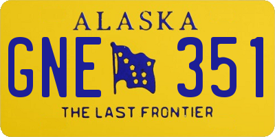 AK license plate GNE351
