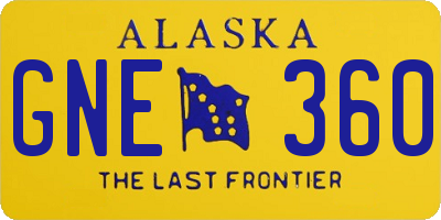AK license plate GNE360
