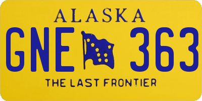 AK license plate GNE363