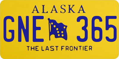 AK license plate GNE365