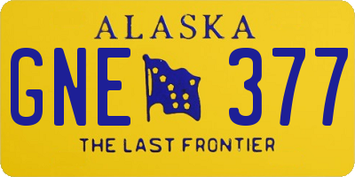 AK license plate GNE377