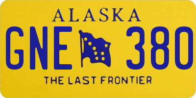 AK license plate GNE380