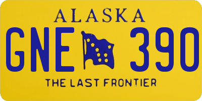 AK license plate GNE390