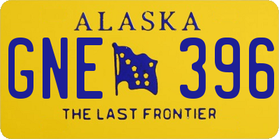 AK license plate GNE396