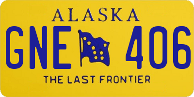 AK license plate GNE406