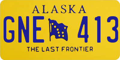 AK license plate GNE413
