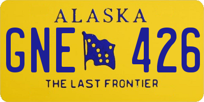 AK license plate GNE426