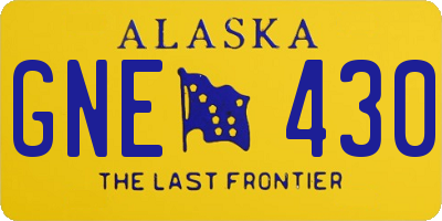 AK license plate GNE430