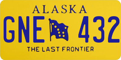 AK license plate GNE432