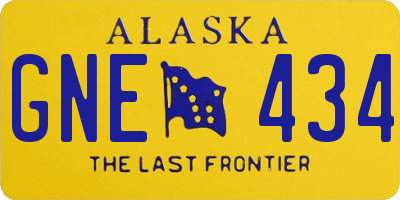 AK license plate GNE434